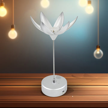 Lotus Flower Lamp with Music, Touch Open and Close, USB Rechargeable (1 Pc / Only One Color)