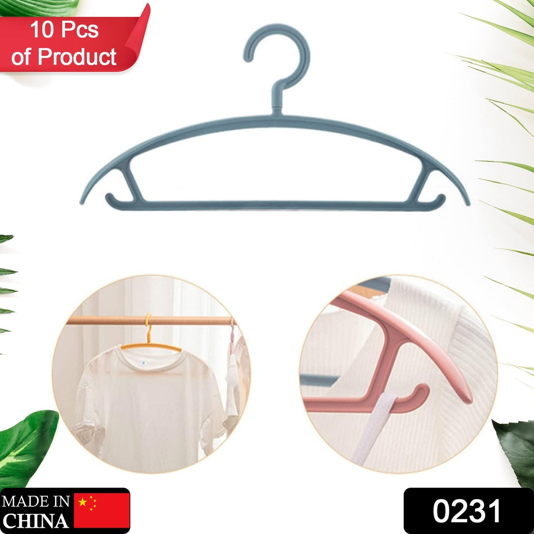 Slim plastic clothes hangers set