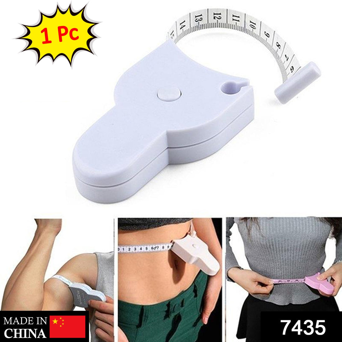 Fitness measuring tape for body measurements.