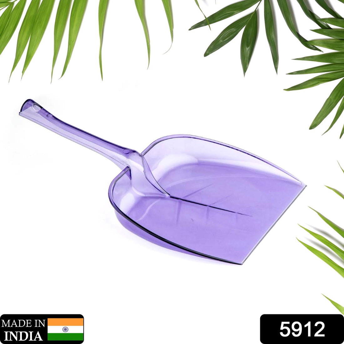 Large plastic dustpan with long handle