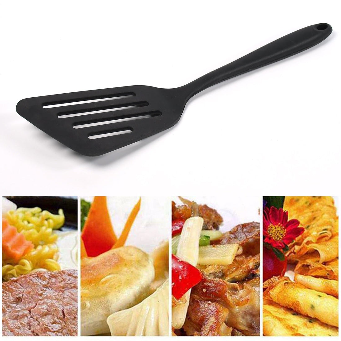 Heat-resistant silicone kitchen turner