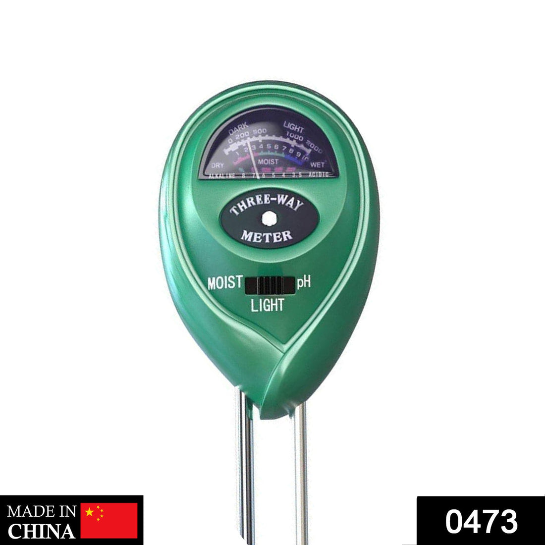 3-in-1 soil moisture sensor in green.