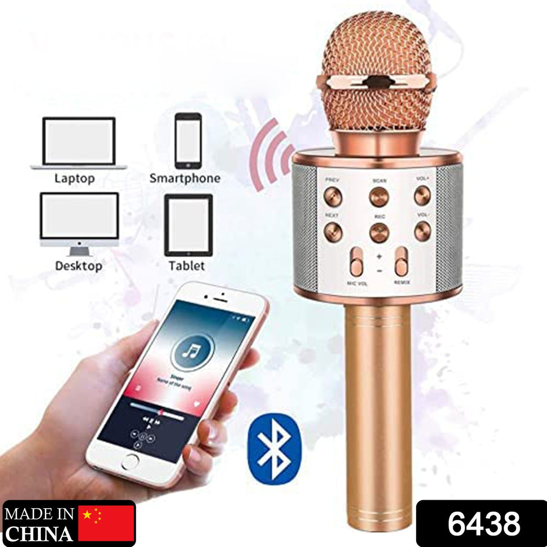 Bluetooth microphone with speaker for karaoke