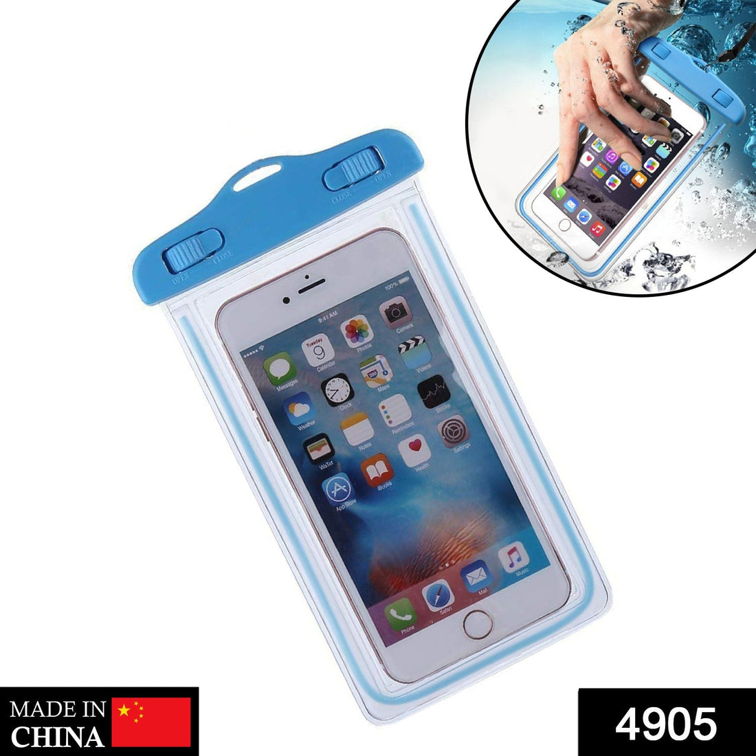 Mobile water protector pouch cover, secure and waterproof for mobile phones.