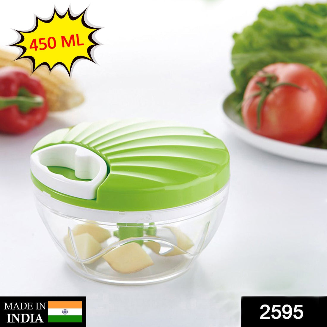 2-in-1 speedy chopper for cutting vegetables easily.