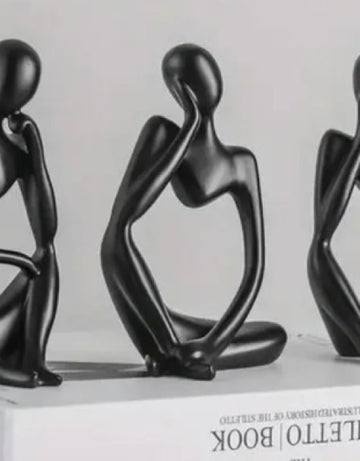 Black Ceramic Thinker set of 3