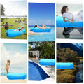 Inflatable lounger sofa with a relaxed camping setup