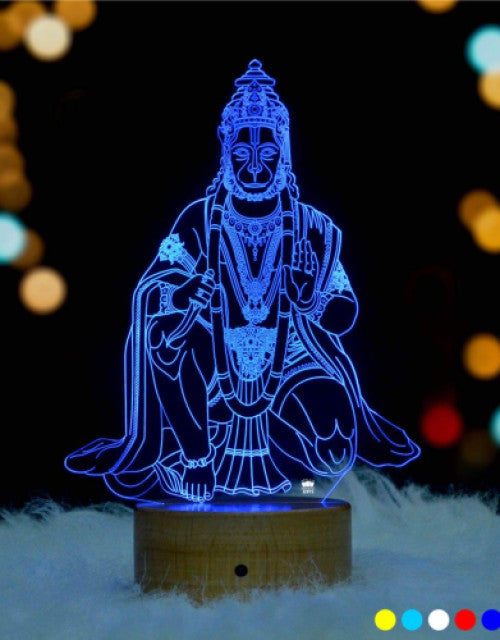 Acrylic 3D Illusion Hanuman Ji LED Lamp