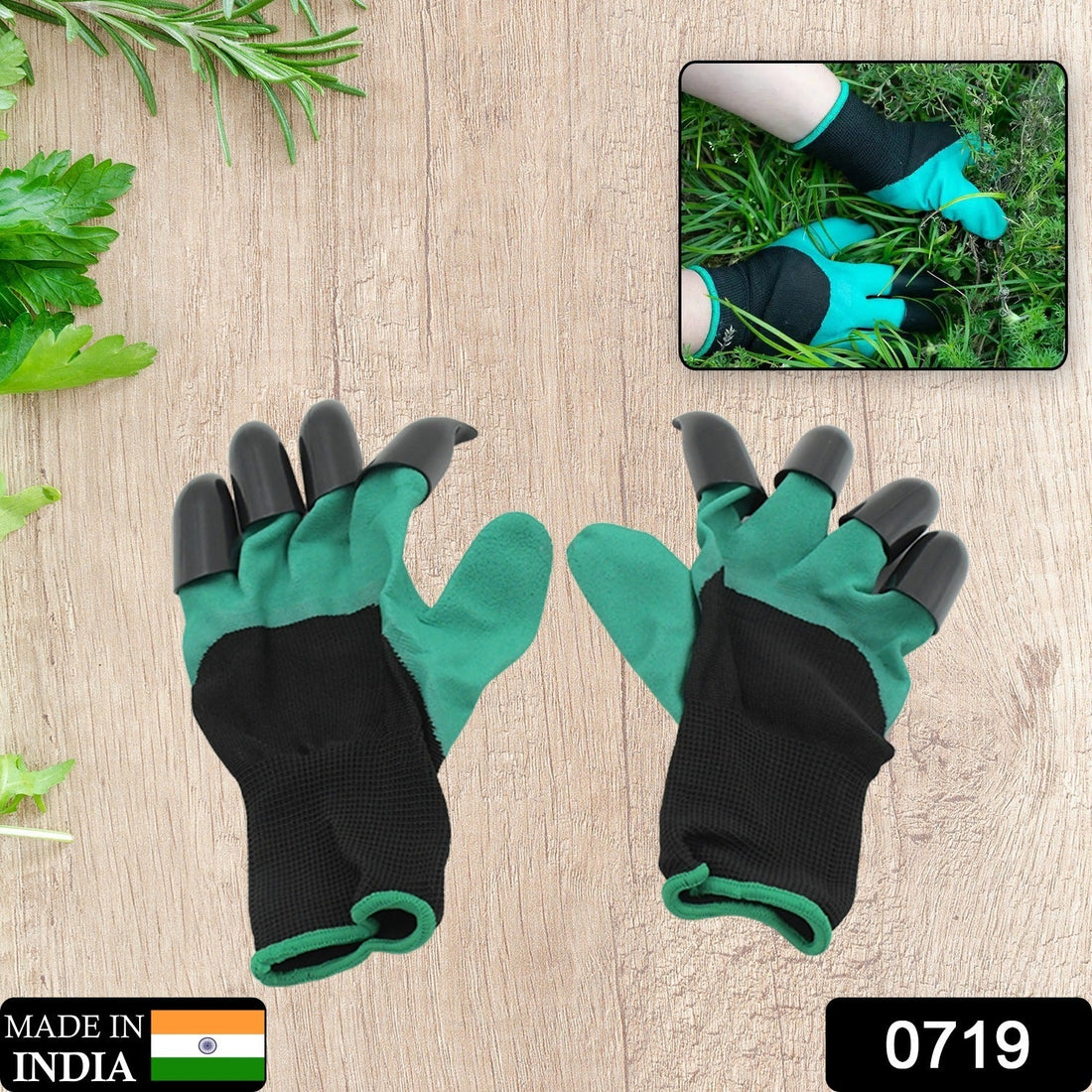 Garden gloves with claws, heavy-duty and washable