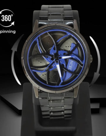 Spinning Gyro Watch Car Wheel Watch Tencel